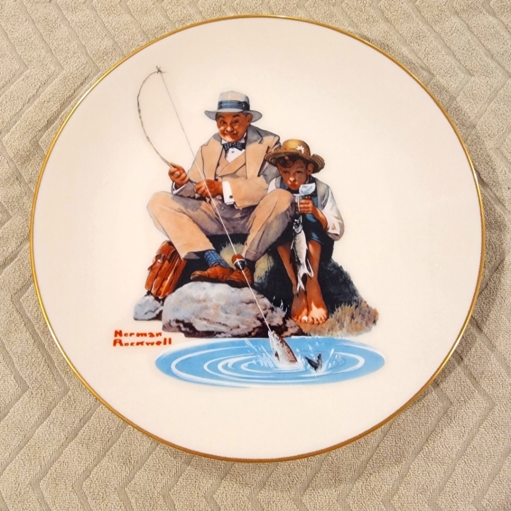 (J19) Norman Rockwell catching the Big one